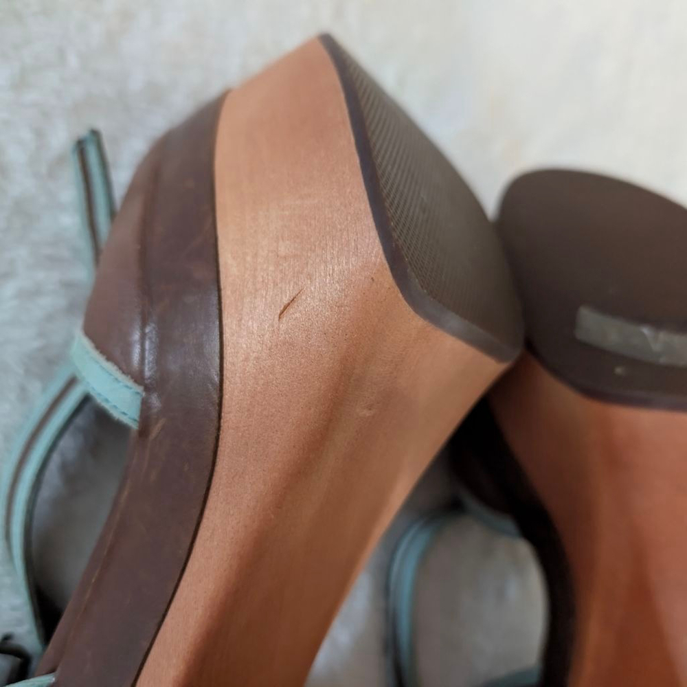 Jeffrey Campbell Havana Last Brown & Blue Platform Sandals - Size 8 - Picture 12 of 13